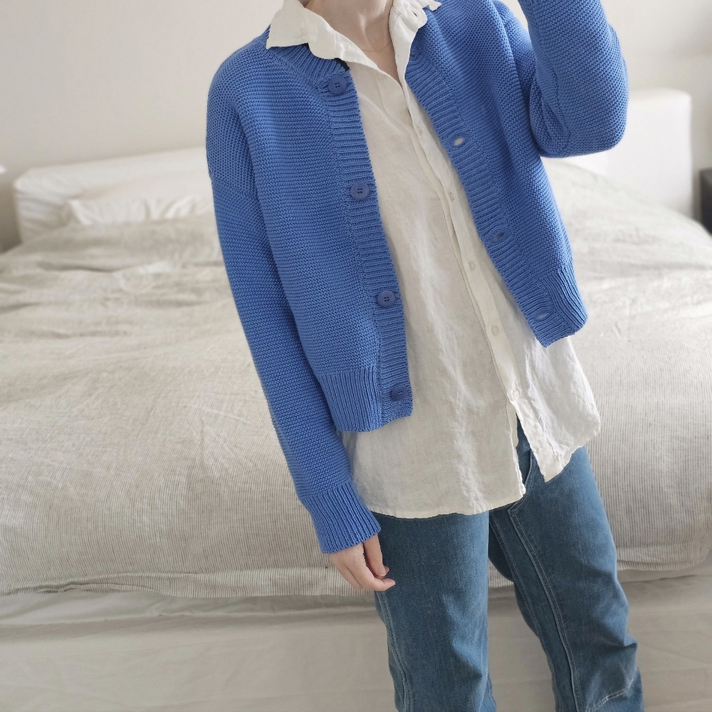 NWT Block Shop Textiles X L'Envers Hilma Cardigan Bluebird Medium - Picture 3 of 4